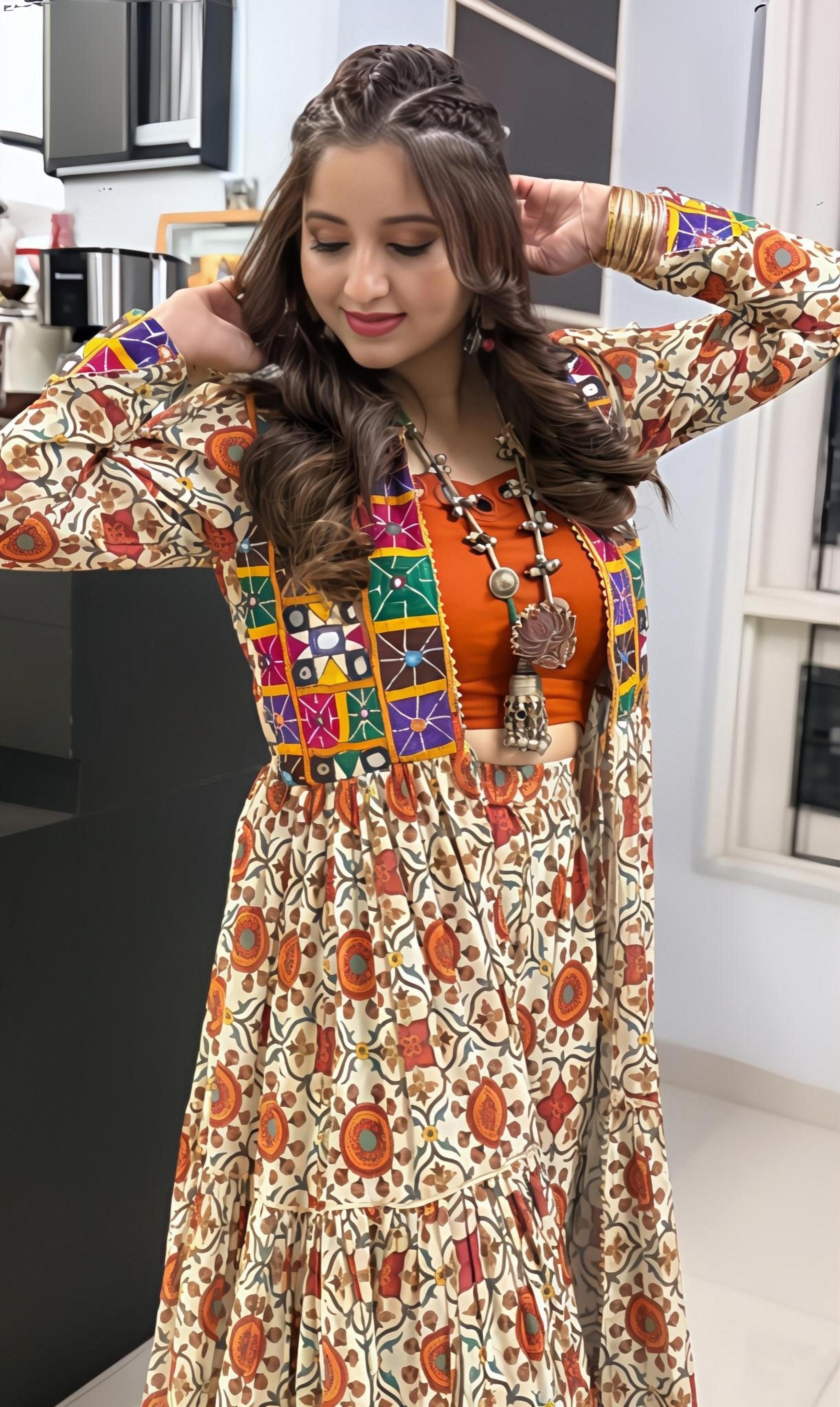 Tritiyaa Navratri Wear Designer Stitched Lehenga Choli | Ready to Wear Ethnic Festive Outfit