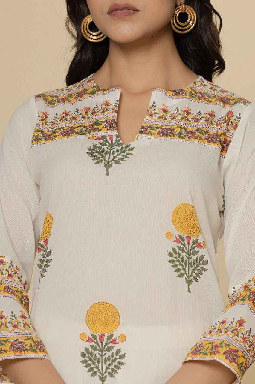 (Set of 3) Naksh Marigold Whisper Cotton Kurta Set