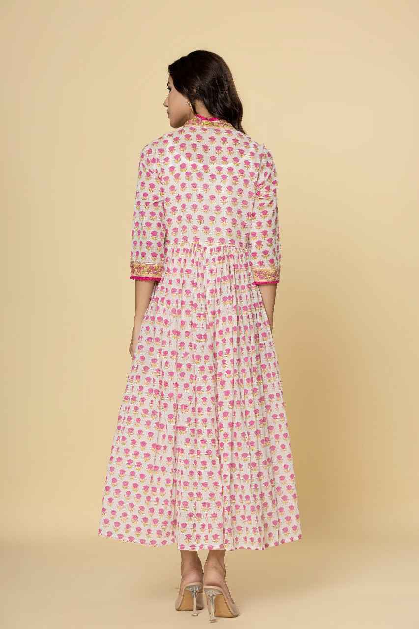 Naksh Printed Kurta Jacket With Plain Inner