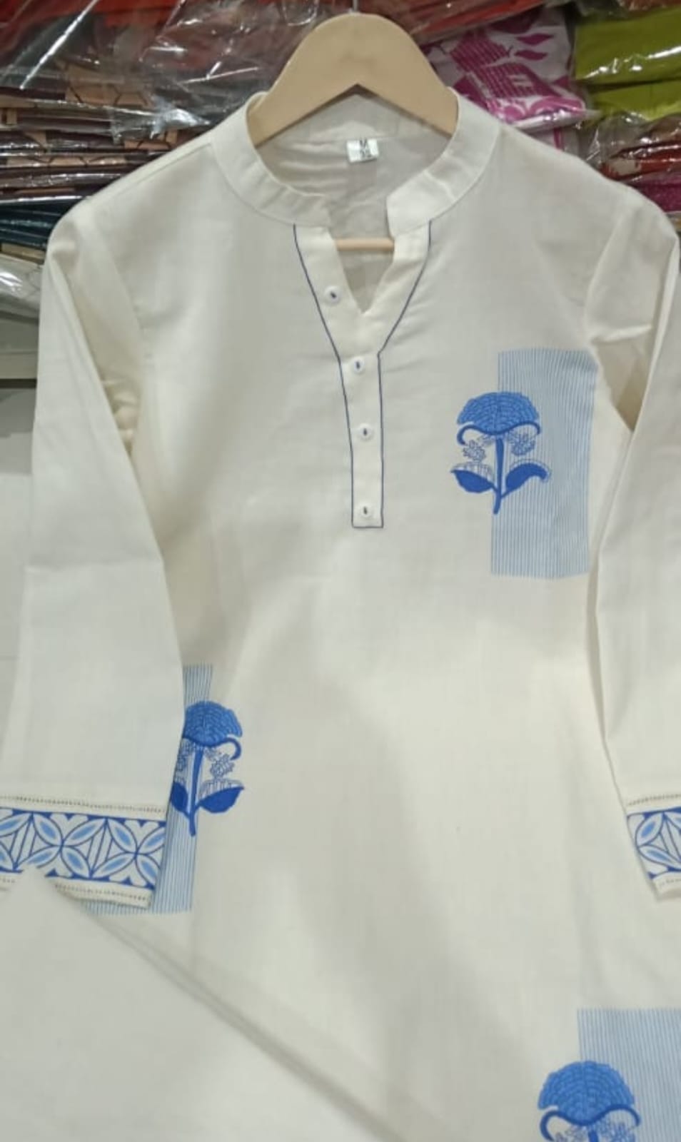 Tritiyaa Cotton Flex Embroidered Co-ords Set with Floral Motifs & Sequin Work – Elegant Ethnic Wear for Festive & Casual Style