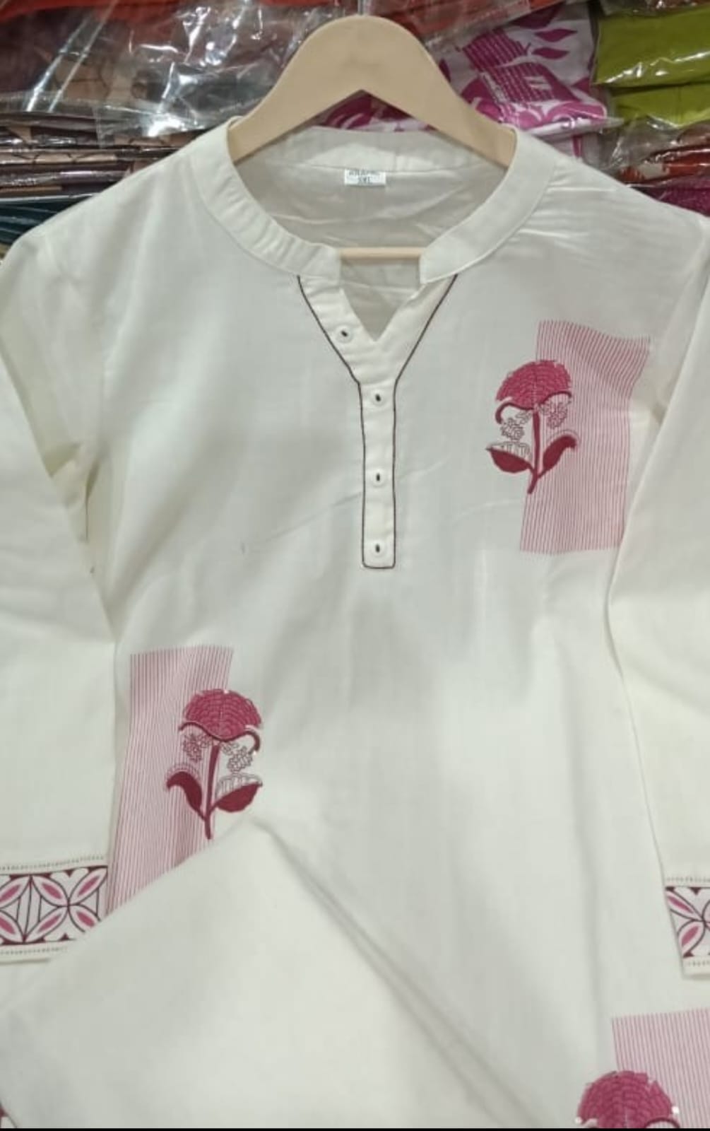 Tritiyaa Cotton Flex Embroidered Co-ords Set with Floral Motifs & Sequin Work – Elegant Ethnic Wear for Festive & Casual Style