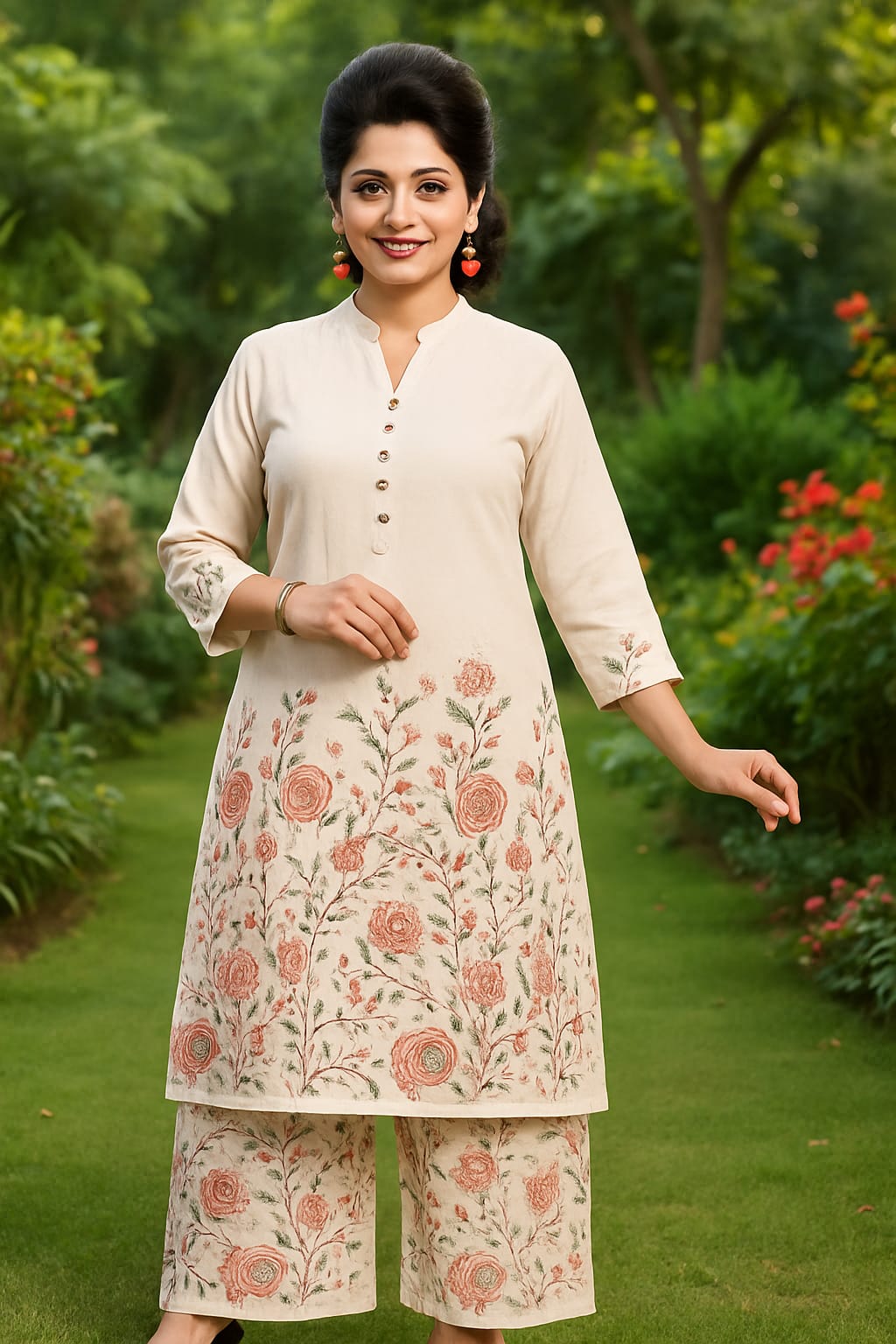 Tritiyaa Heavy Khadi Cotton A-Line Co-Ord Set | Showroom Quality Digital Print Set