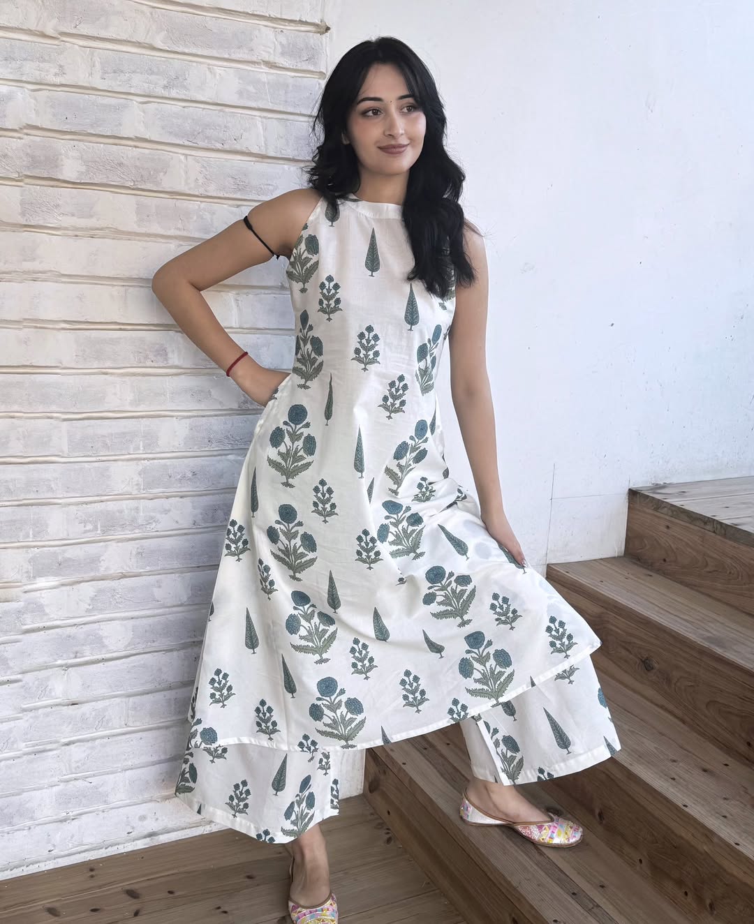 Tritiyaa Premium Floral Fine Cotton Kurti Palazzo Set | Summer Magic Co-Ord Set