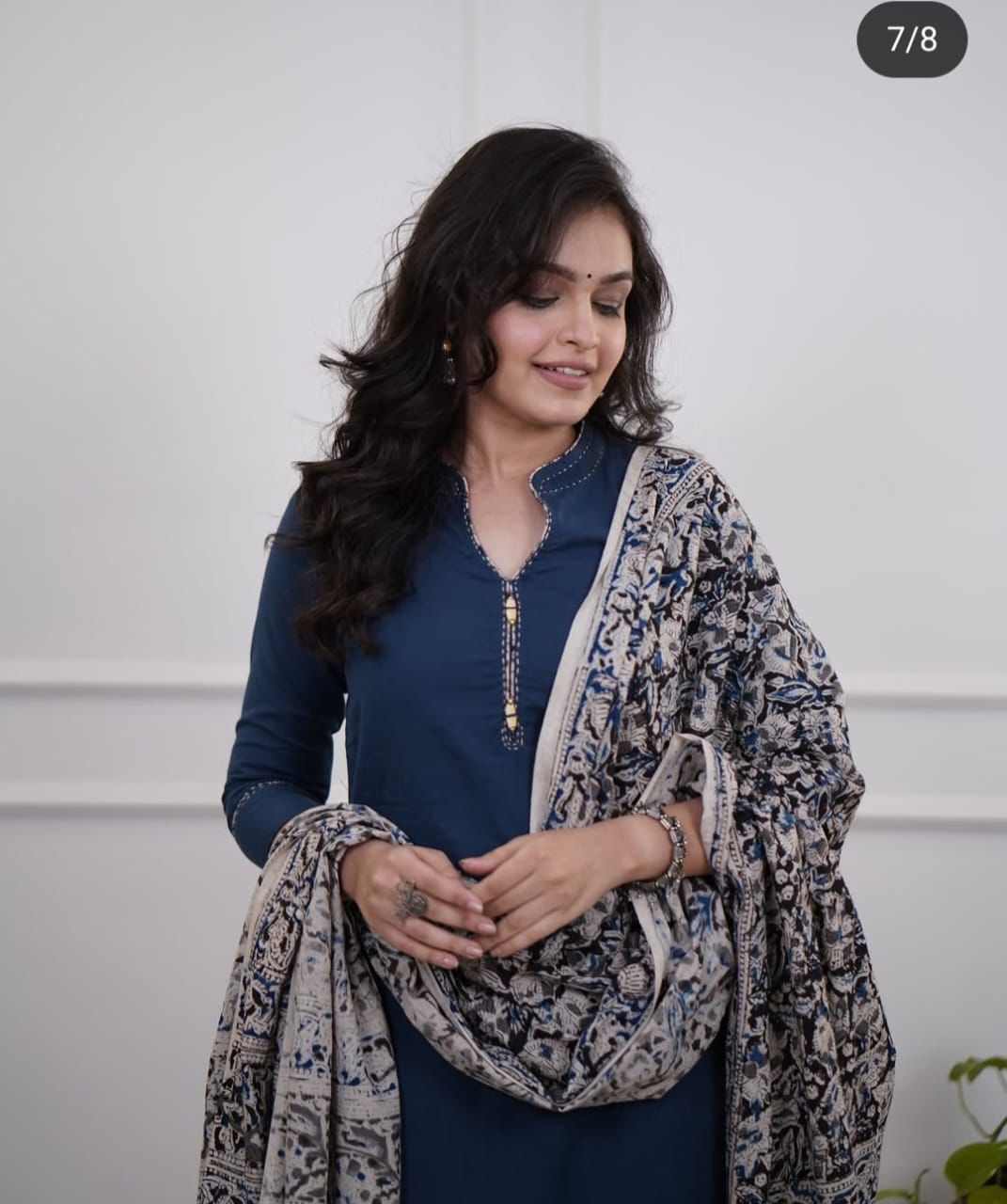 Tritiyaa Premium Khadi Cotton Kurti Pant Dupatta Set | Hand Katha Work 3-Piece Set