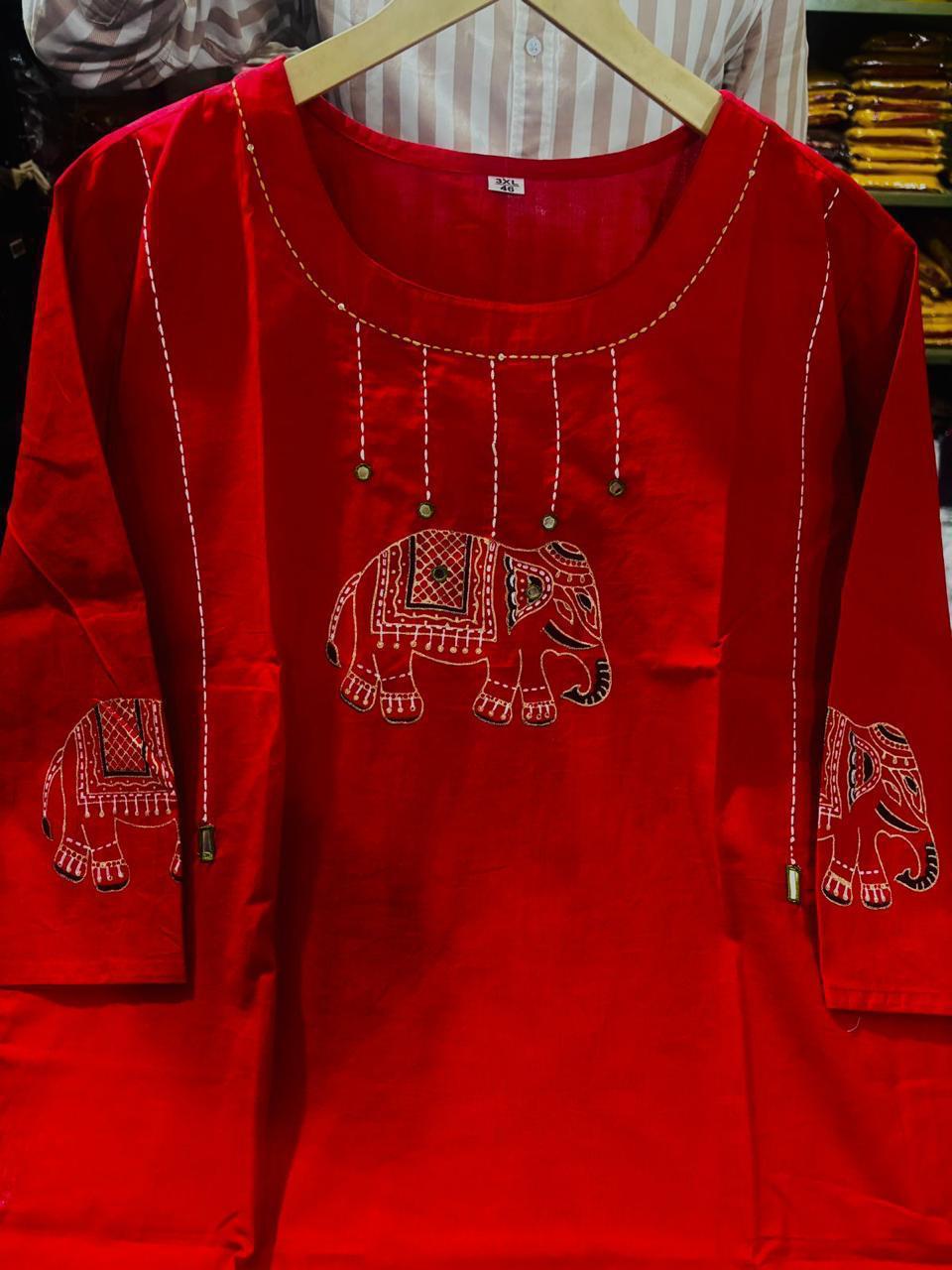 Tritiyaa Jaipuri Hand Block Printed A-Line Cotton Kurti Pant Set | Festive Co-Ord Set