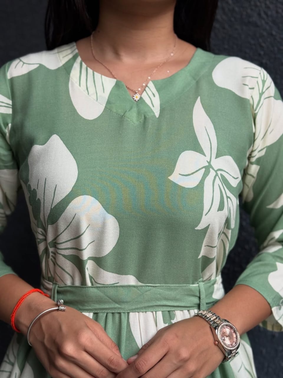Tritiyaa Printed Cotton Midi Kurti | Stylish Daily Wear Midi Dress