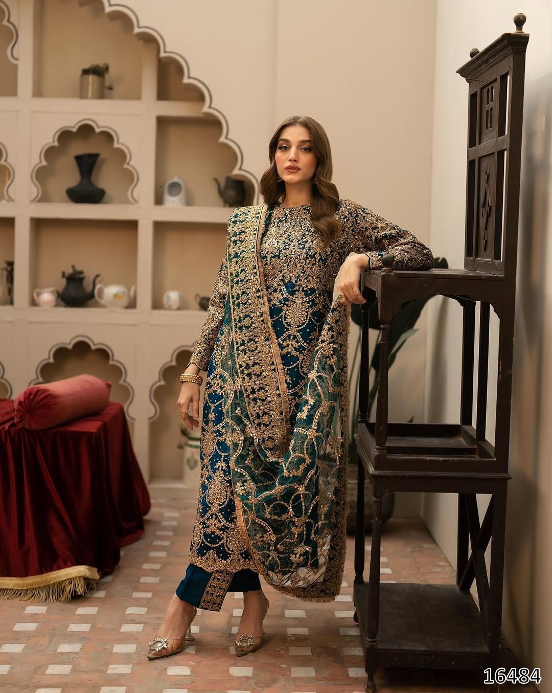 Tritiyaa Eid Special Faux Georgette Kurti Palazzo Dupatta Set | 5mm Embroidered Party Wear