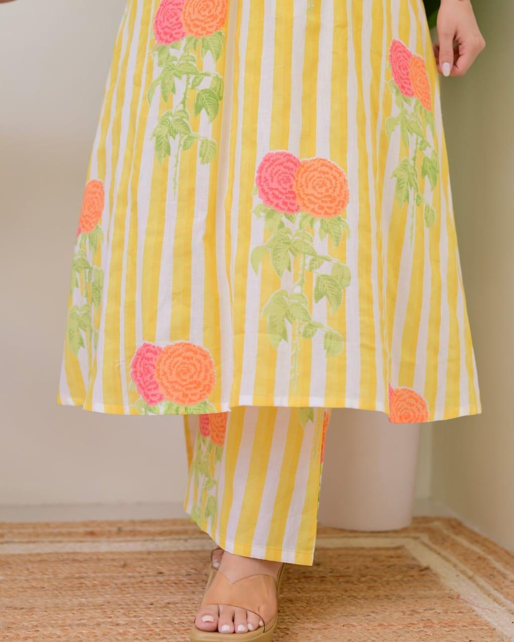 Tritiyaa Summer Special Taj Cotton Pintuck Kurti Pant Set | Office & Daily Wear