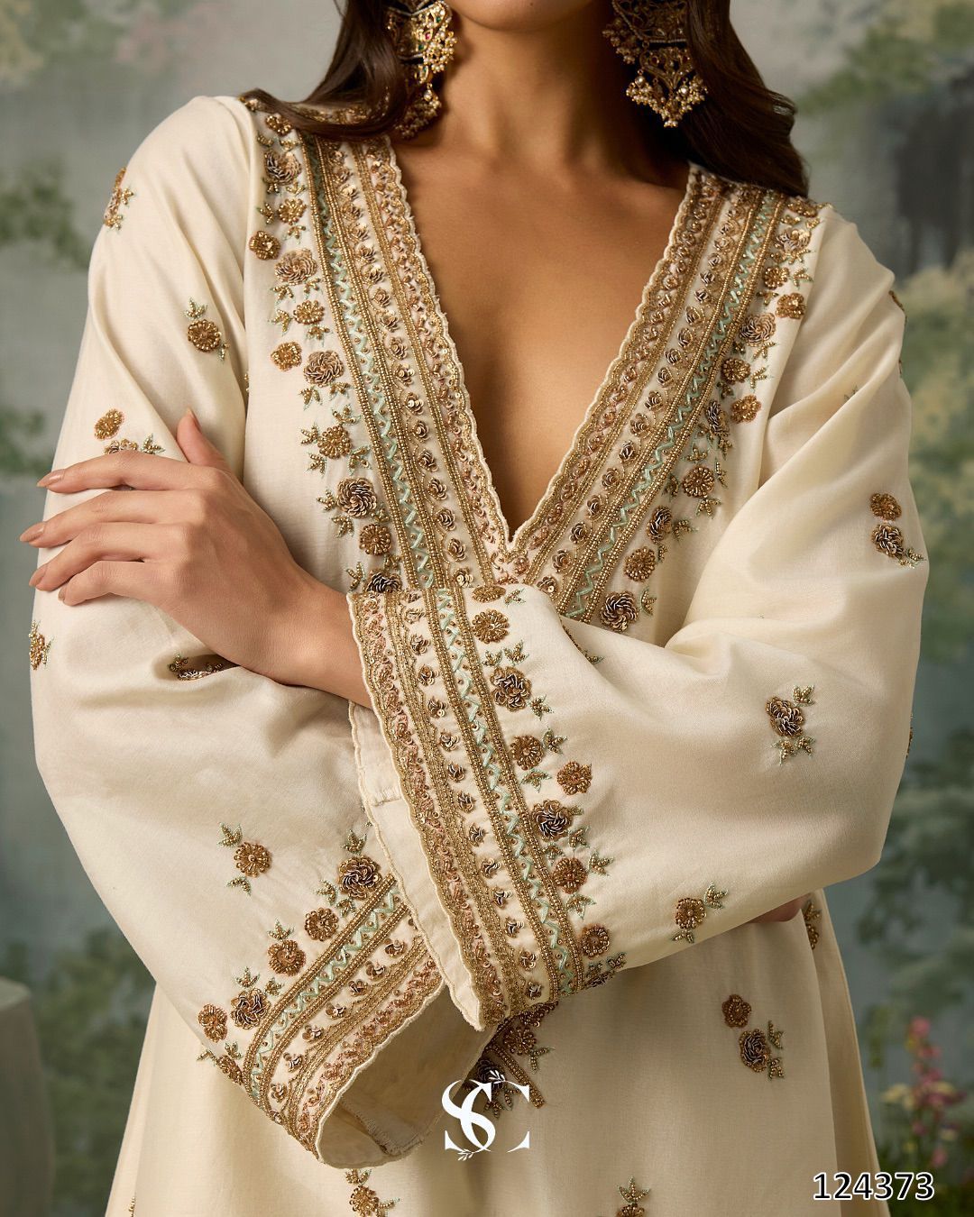Tritiyaa EID Exclusive Roman Silk Kurti Palazzo Dupatta Set | Sequins Embroidered Festive Wear