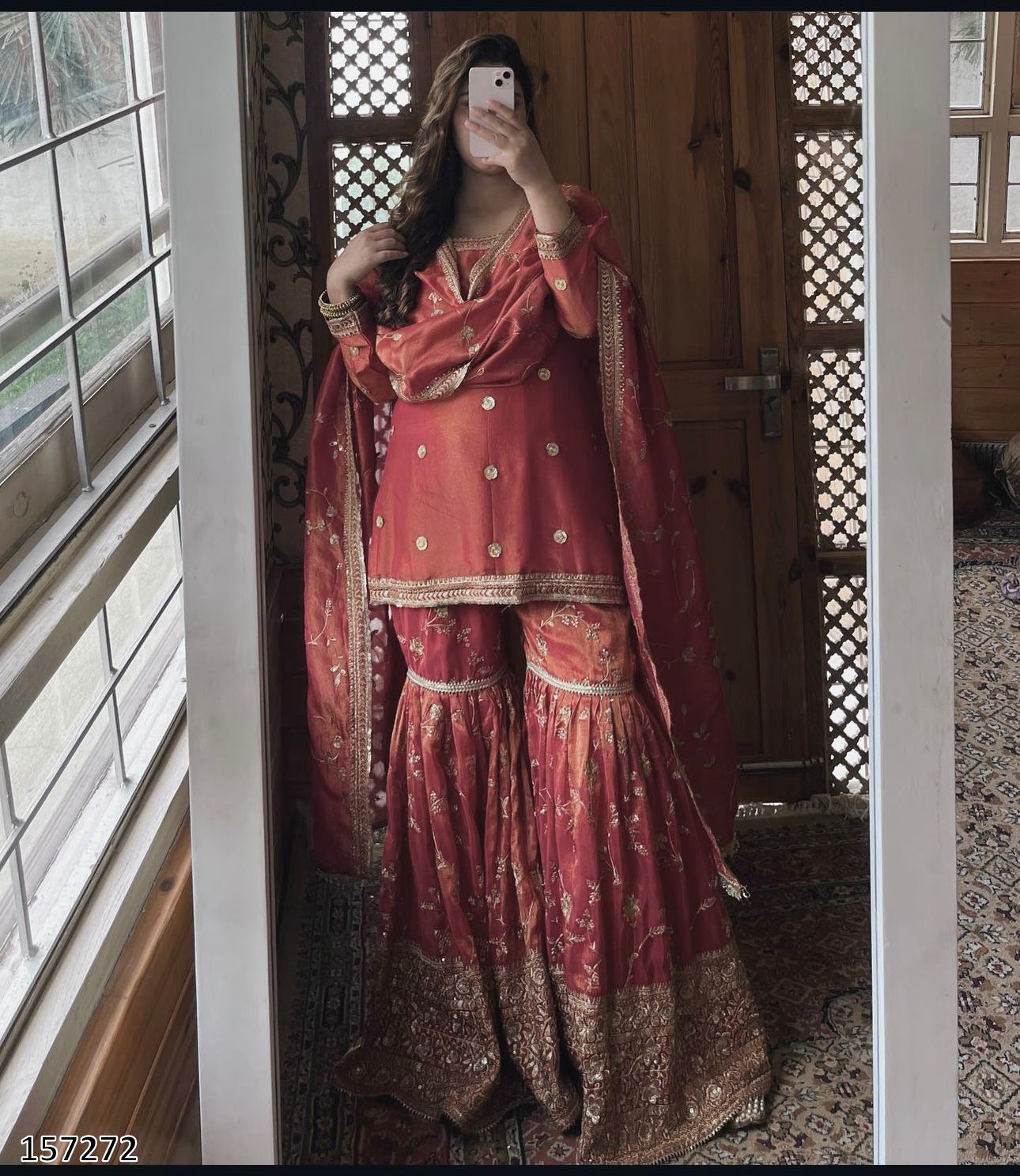 Tritiyaa Heavy Chinon Silk Top Sharara Dupatta Set | 5mm Embroidered Festive Wear