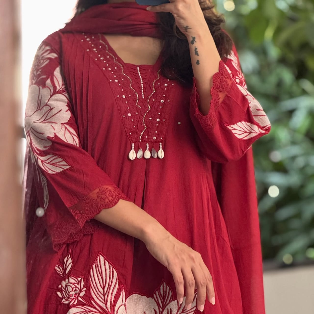 Tritiyaa A-Line Embroidered Cotton Kurta Pant Dupatta Set | Boutique Style 3-Piece Suit