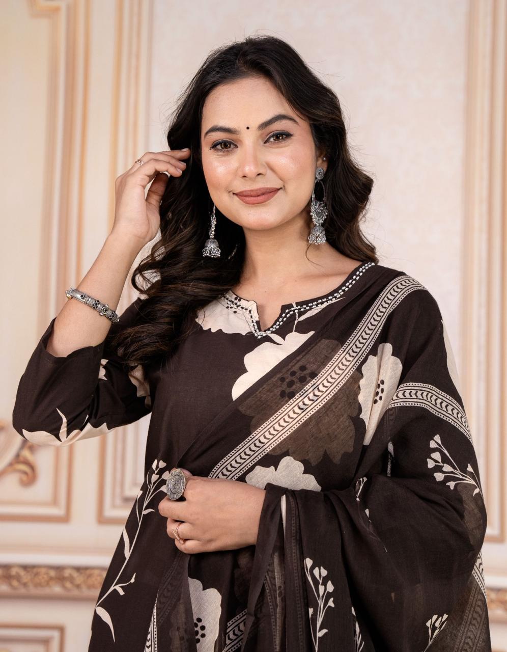 Tritiyaa Heavy Cotton Kurti Pant Dupatta Set | 3-Piece Magic Ethnic Set