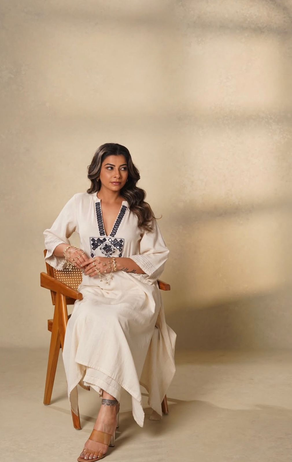 Tritiyaa Summer Cotton Flex Embroidered Kurti Pant Co-Ord Set | Aari Work Designer Wear